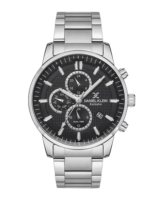 

Daniel Klein Men Black Dial & Silver Toned Stainless Steel Analogue Watch DK.1.13133-1