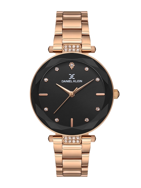 

Daniel Klein Women Pink Embellished Dial & Rose Gold Toned Stainless Steel Bracelet Style Straps Analogue Watch