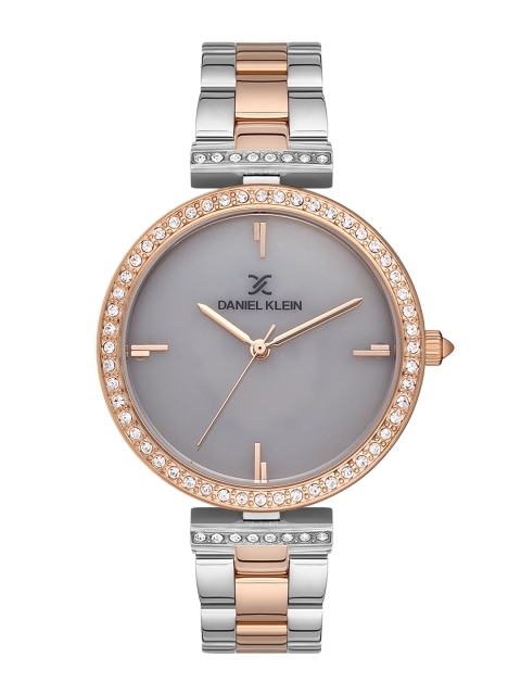 

Daniel Klein Women Pink Embellished Dial & Silver Toned Stainless Steel Straps Analogue Watch DK.1.13095-6