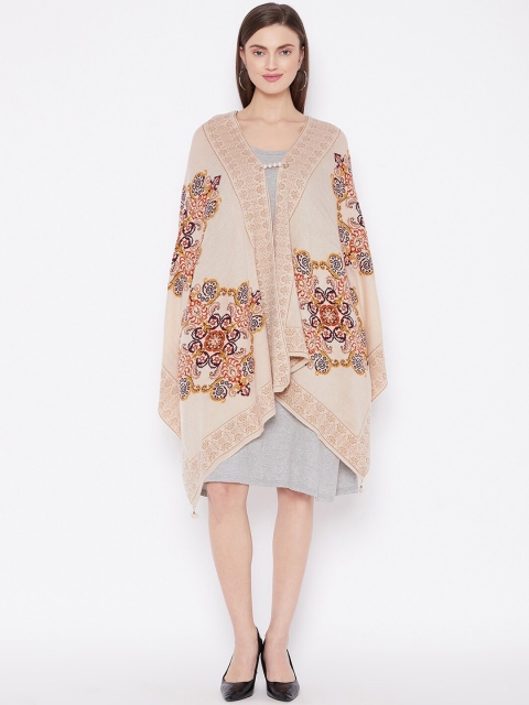 

Knitstudio Women Beige Printed Knitted Shawl