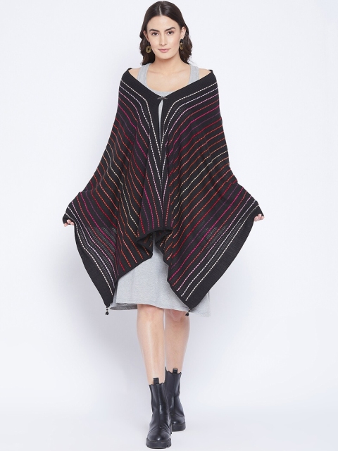 

Knitstudio Women Black Striped Shawl