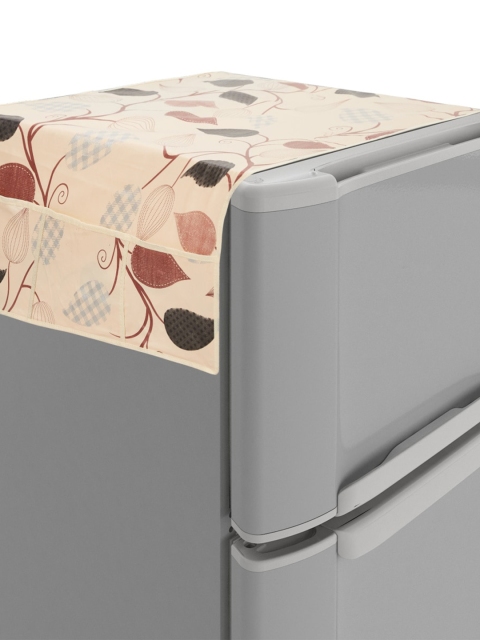 

Home Centre Brown Leaf Printed Fridge PVV Top Load Cover