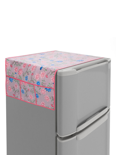 

Home Centre Pink Floral Printed Refrigerator Top Cover