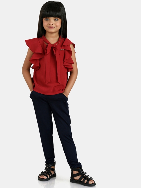 

Peppermint Girls Maroon & Black Top with Trousers