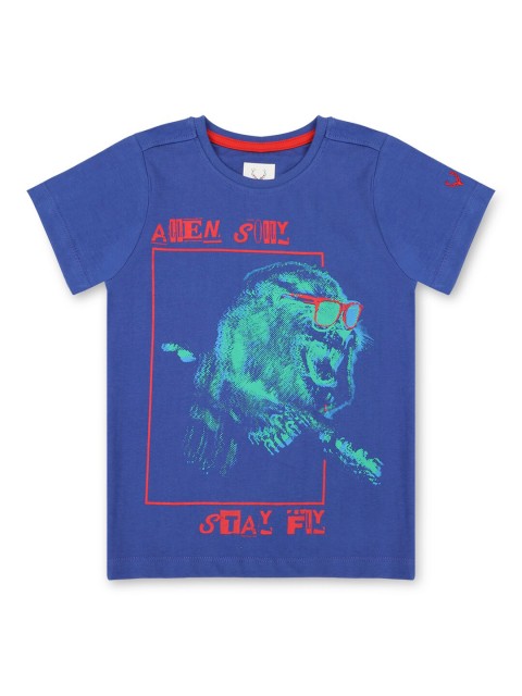 

Allen Solly Junior Boys Blue Typography Printed T-shirt