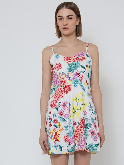

DODO & MOA White Floral Crepe Dress