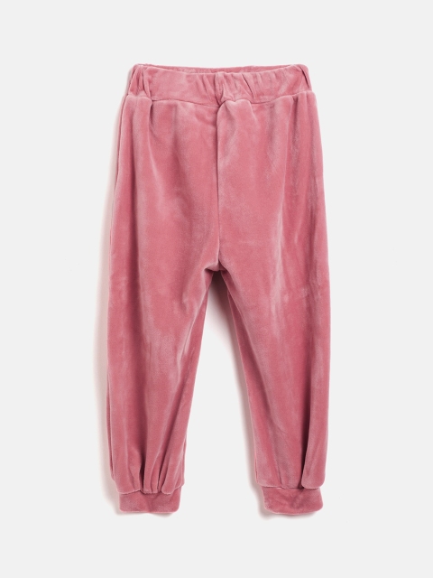 

Camey Kids Pink Solid Velvet Joggers