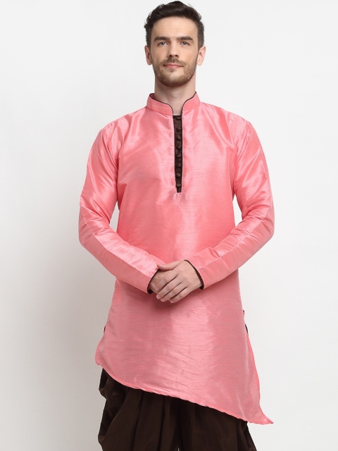 

Benstoke Men Pink Thread Work Kurta