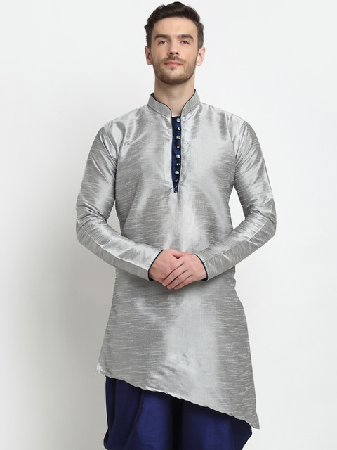 

Benstoke Men Grey Thread Work Kurta