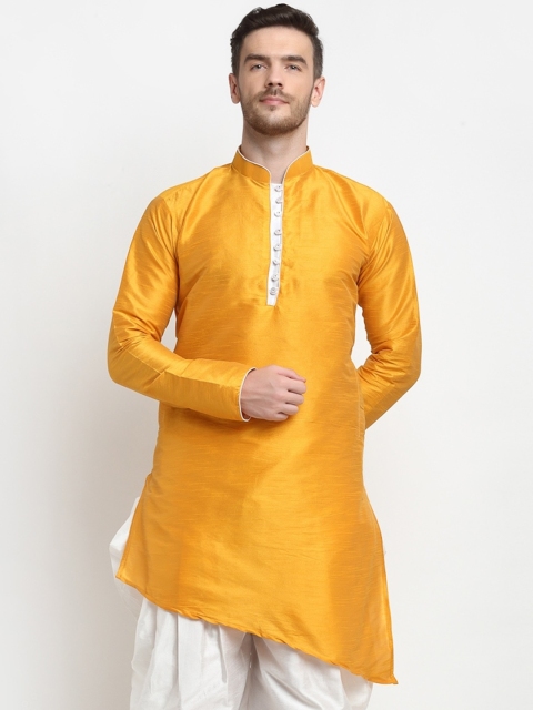 

Benstoke Men Yellow Thread Work Kurta