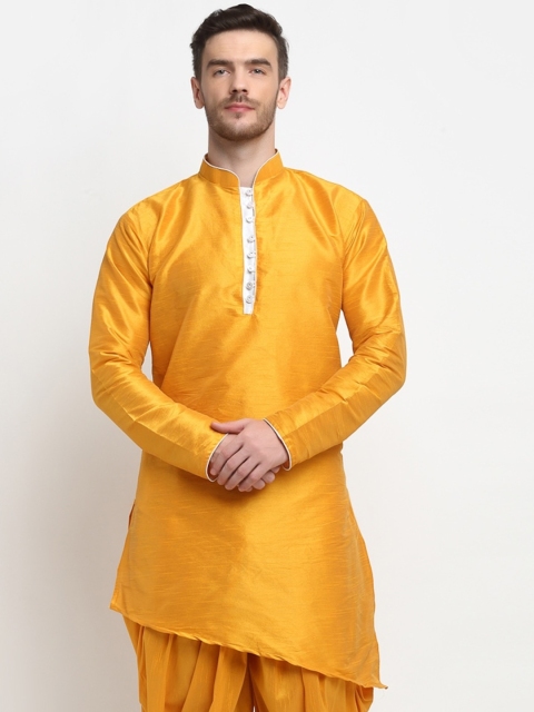 

Benstoke Men Orange Thread Work Kurta