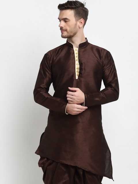 

Benstoke Men Brown Thread Work Kurta