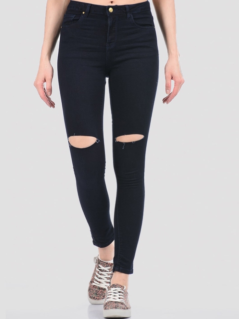

TALIA Women Navy Blue Skinny Fit Slash Knee Stretchable Jeans
