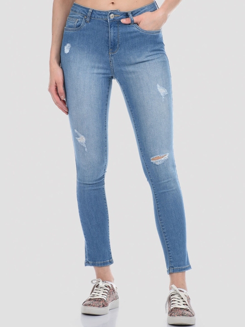 

TALIA Women Blue Skinny Fit Mildly Distressed Light Fade Stretchable Jeans