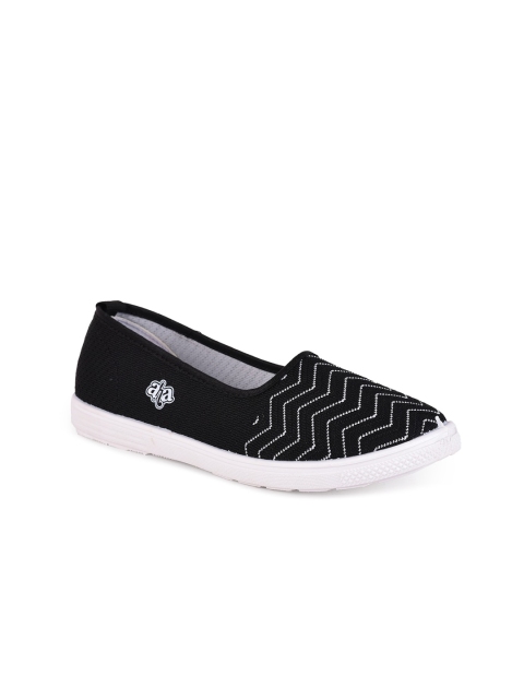 

Liberty Women Black Printed PU Slip-On Sneakers