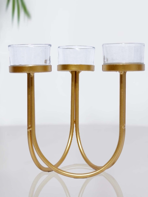 

THE WHITE INK DECOR Gold Solid Candle Holders
