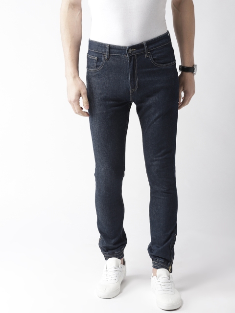 

Mast & Harbour Men Navy Blue Tapered Fit Mid-Rise Clean Look Stretchable Joggers