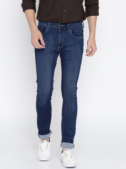 

Mast & Harbour Men Blue Skinny Fit Mid-Rise Clean Look Stretchable Jeans