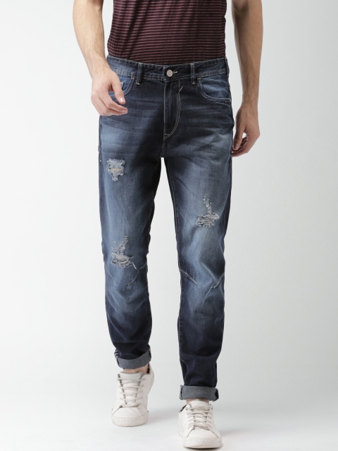 

Mast & Harbour Men Blue Slim Fit Mid-Rise Mildly Distressed Jeans