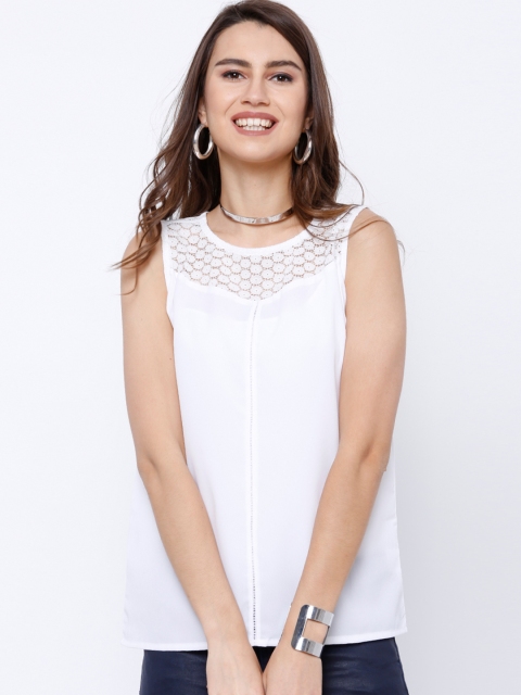 

Tokyo Talkies Women White Lace Top