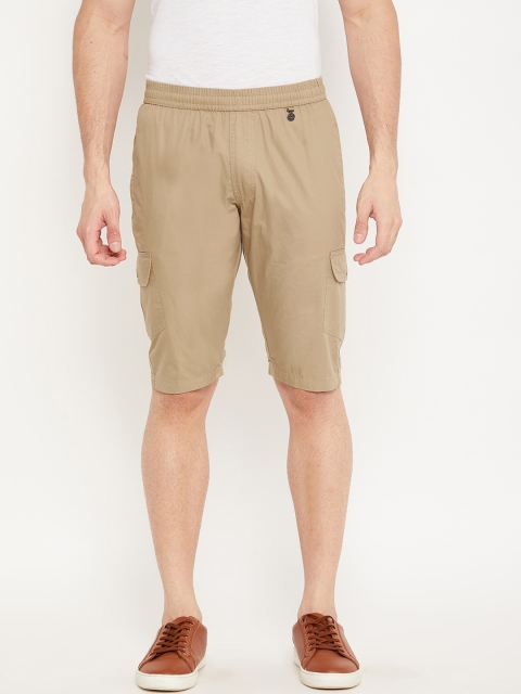 

Okane Men Plus Size Camel Brown Cargo Shorts