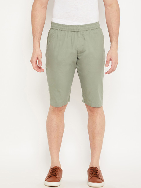 

Okane Men Green Solid Shorts