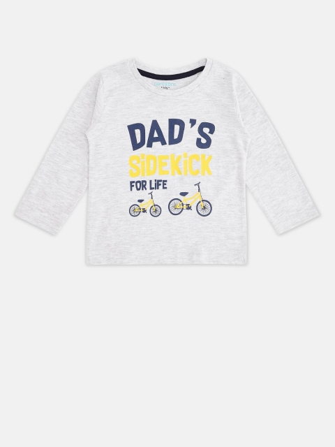 

Pantaloons Baby Boys Grey Melange Printed T-shirt