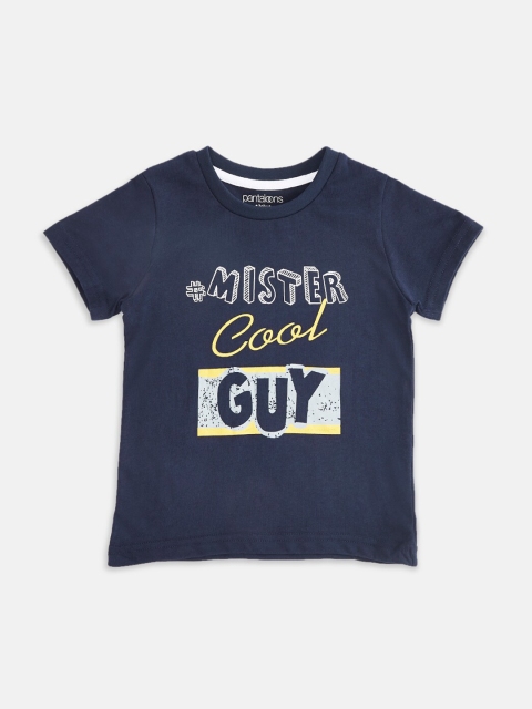 

Pantaloons Baby Boys Navy Blue Typography Printed T-shirt