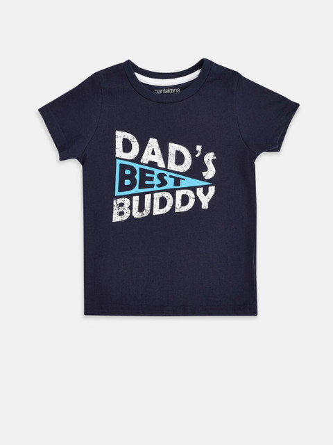 

Pantaloons Baby Boys Navy Blue Typography Printed T-shirt