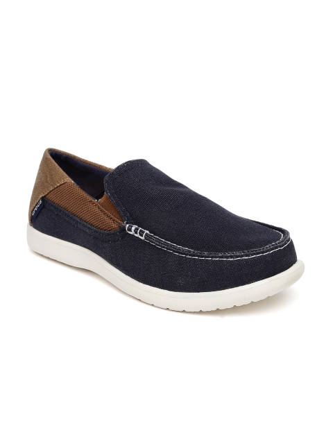 

Crocs Men Navy & Brown Colourblocked Slip-On Sneakers, Navy blue