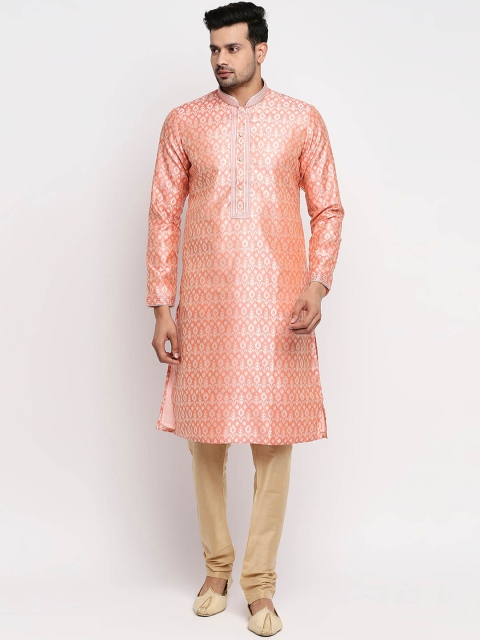 

Ethnicity Women Peach-Coloured Thread Work Kurta