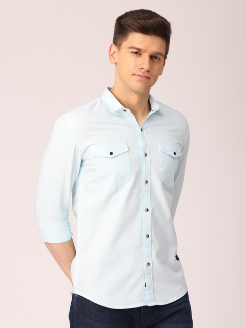 

FOGA Men Blue Premium Slim Fit Casual Shirt