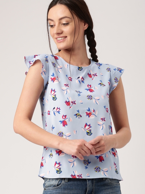 

DressBerry Women Blue Floral Printed Top