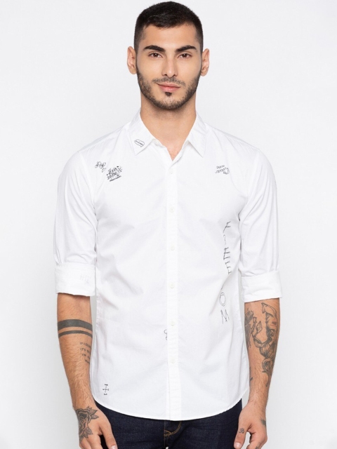 

SPYKAR Men White Slim Fit Casual Shirt