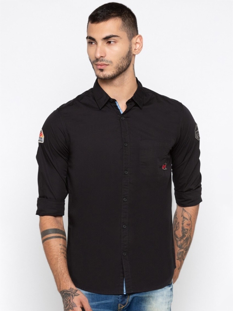

SPYKAR Men Black Slim Fit Casual Shirt