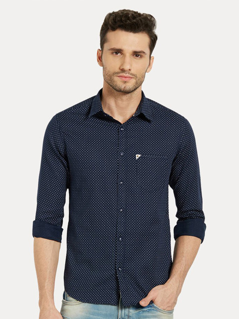 

SPYKAR Men Blue Slim Fit Printed Casual Shirt