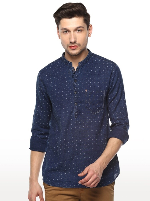 

SPYKAR Men Blue Slim Fit Printed Casual Shirt