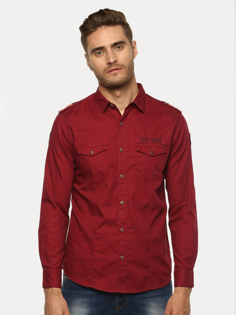 

SPYKAR Men Red Slim Fit Casual Shirt