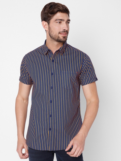 

SPYKAR Men Blue Slim Fit Striped Casual Shirt