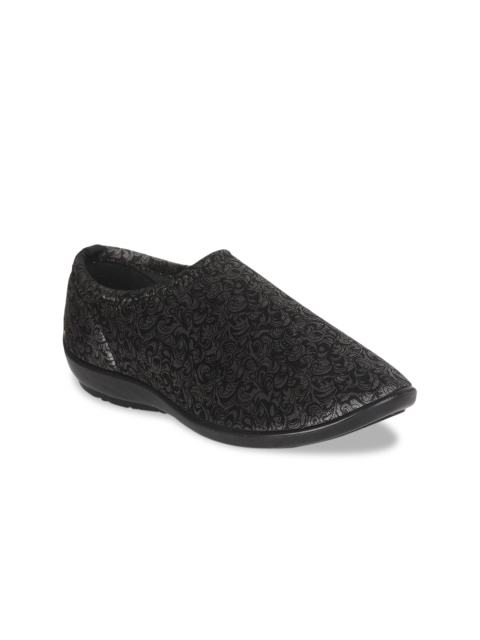 

Liberty Women Grey Woven Design PU Slip-On Sneakers