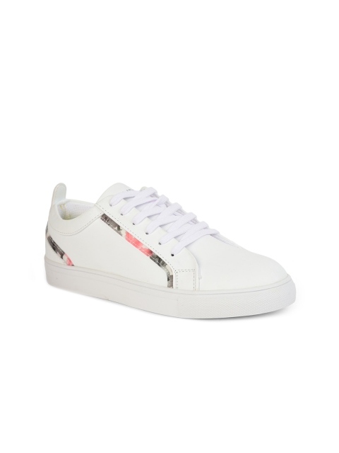 

Liberty Women White Woven Design PU Sneakers
