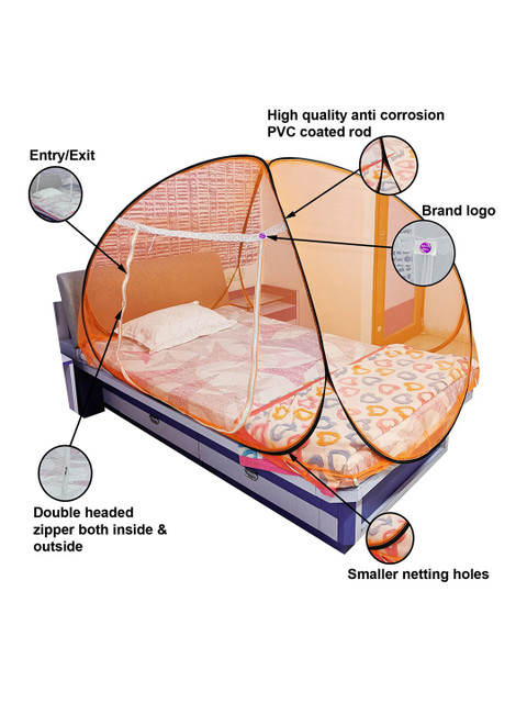 

Silver Shine Black Solid Foldable Mosquito Nets