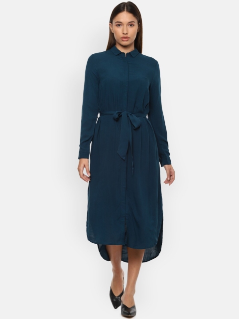 

Van Heusen Woman Blue Shirt Midi Dress