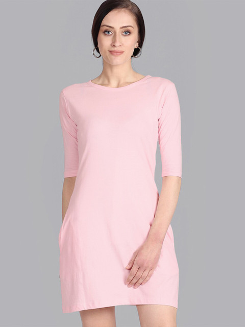 

Free Authority Women Pink Solid Sheath Dress