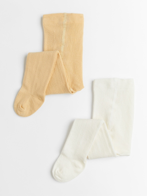 

H&M Girls Beige & White 2-Pack Fine-Knit Tights