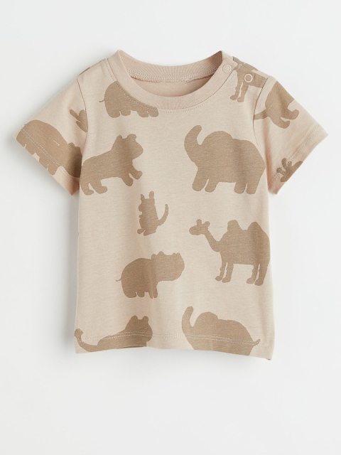 

H&M Boys Beige Printed T-shirt