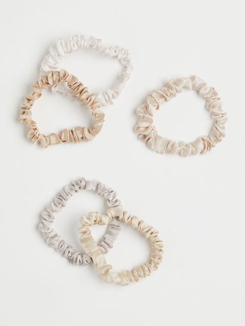 

H&M Women Pack Of 5 Beige Ponytail Holders