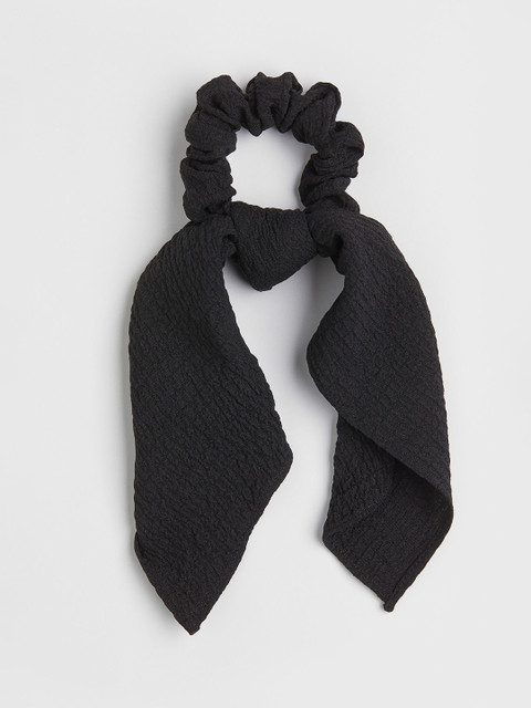 

H&M Women Black Scarf-Detail Scrunchie