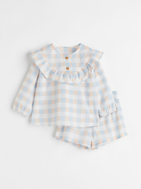 

H&M Girls White & Blue 2-Piece Cotton Set