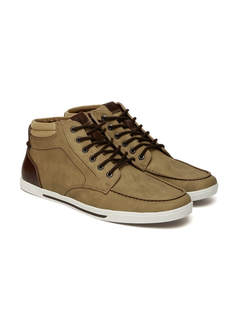 

Call It Spring Men Beige & Brown Mid-Top Sneakers